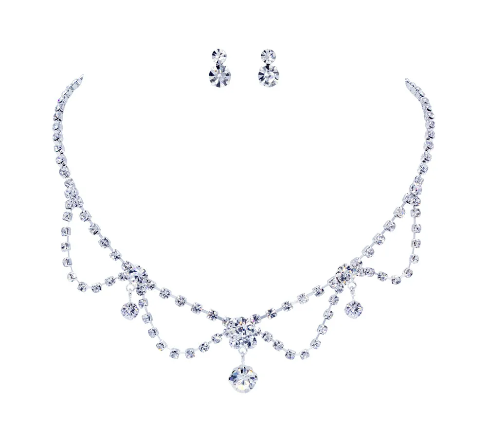 #12874 Loop Drop Necklace and Earring Set