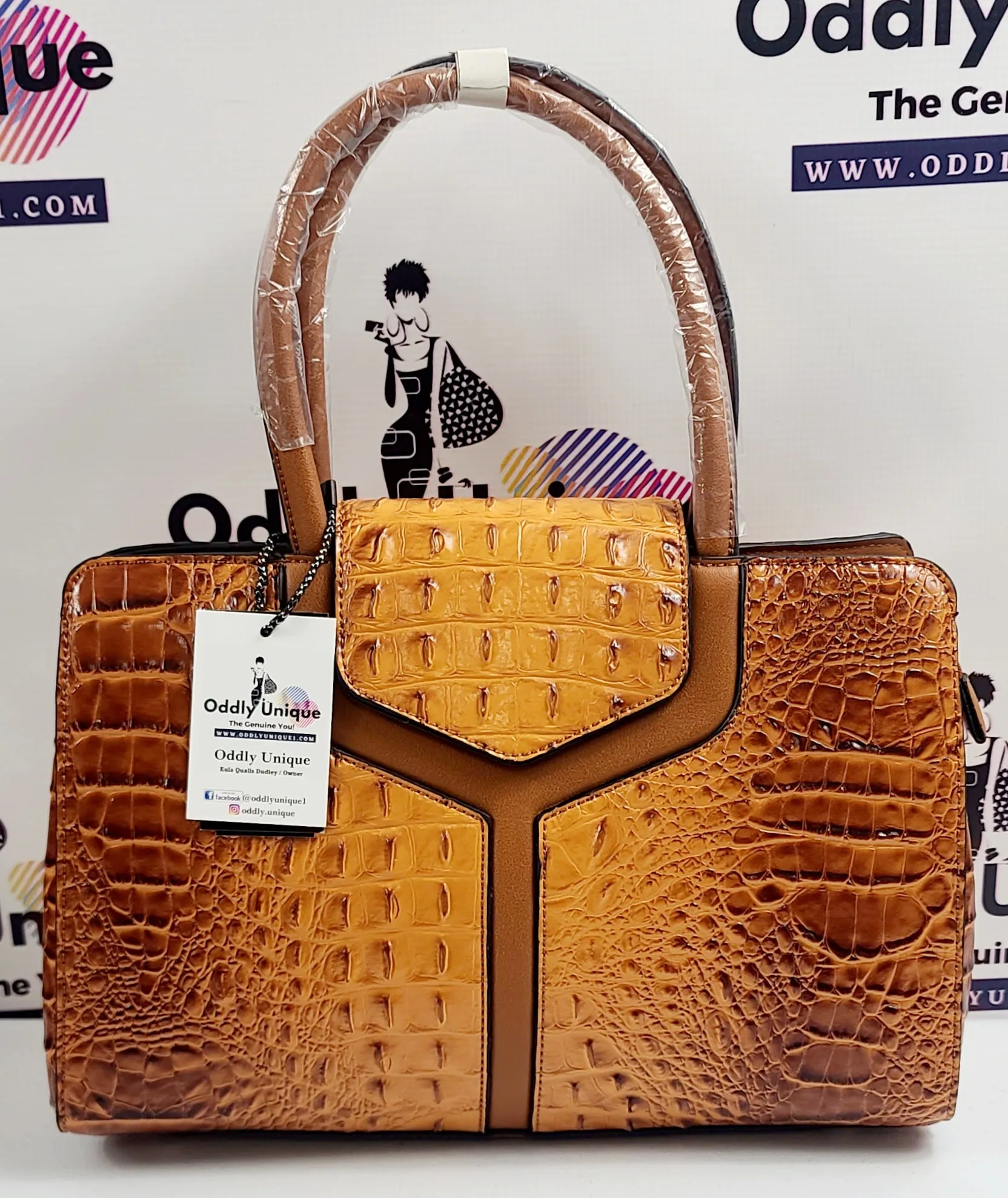2in1 Croc Flap Satchel Wallet Sets