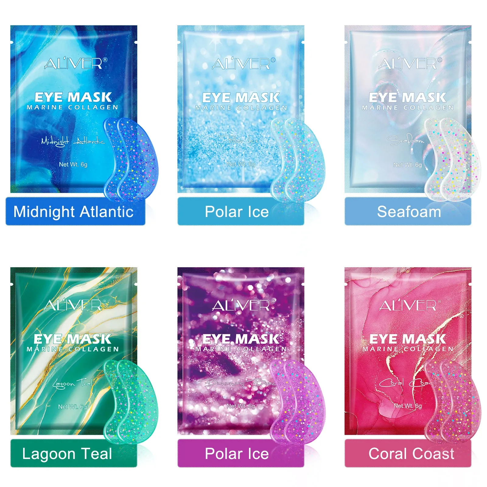 Aliver Natural Marine Collagen Anti Aging Eye Masks