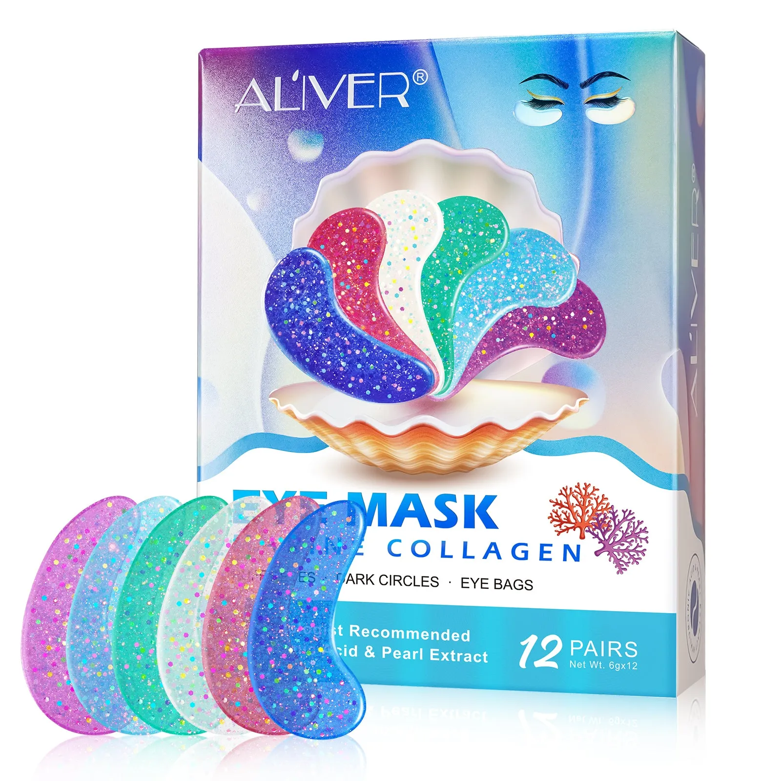Aliver Natural Marine Collagen Anti Aging Eye Masks