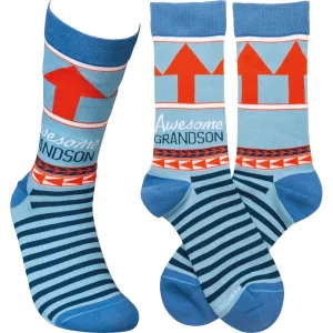 Awesome Grandson Crew Socks