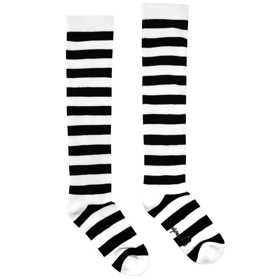 Black & White Stripes Knee High Socks