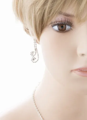 Bridal Wedding Jewelry Set Prom Crystal Rhinestone Elegant Necklace J462 SV