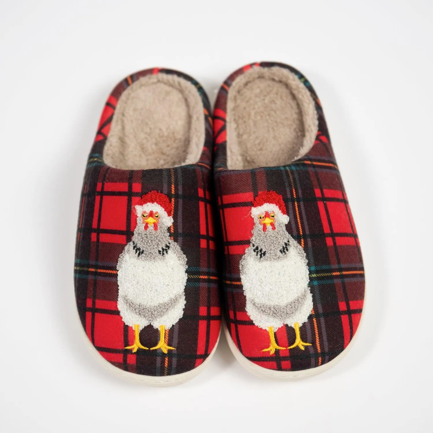 Christmas Chicken Slippers - Adult