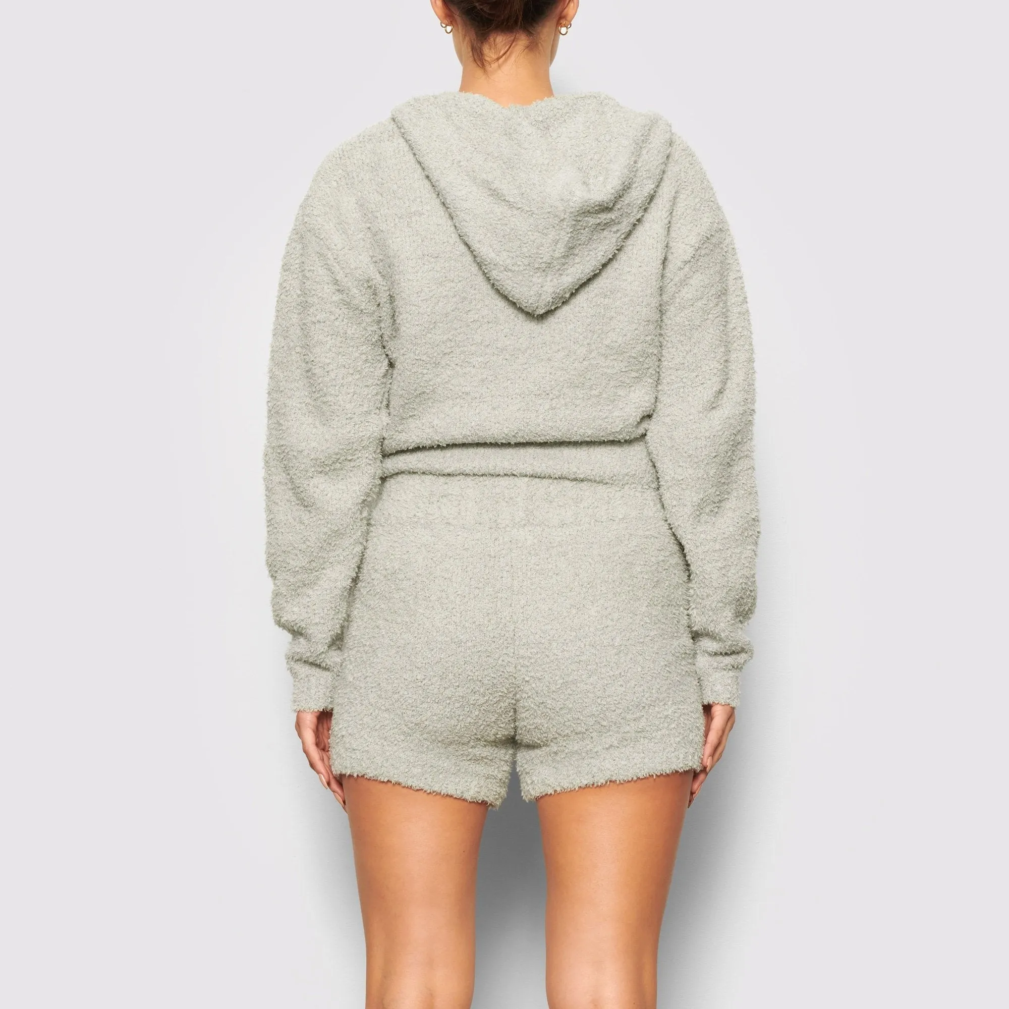 COZY KNIT ZIP UP HOODIE | AQUA