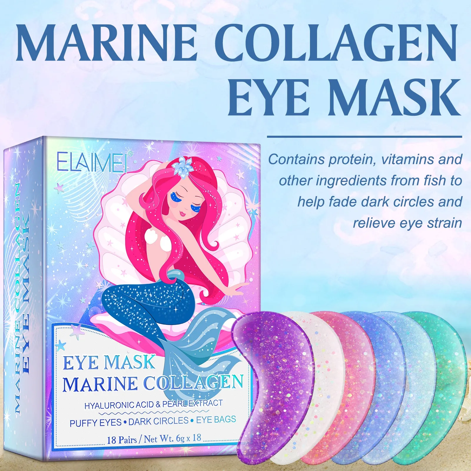 Elaimei Natural Marine Collagen Anti Aging Eye Masks