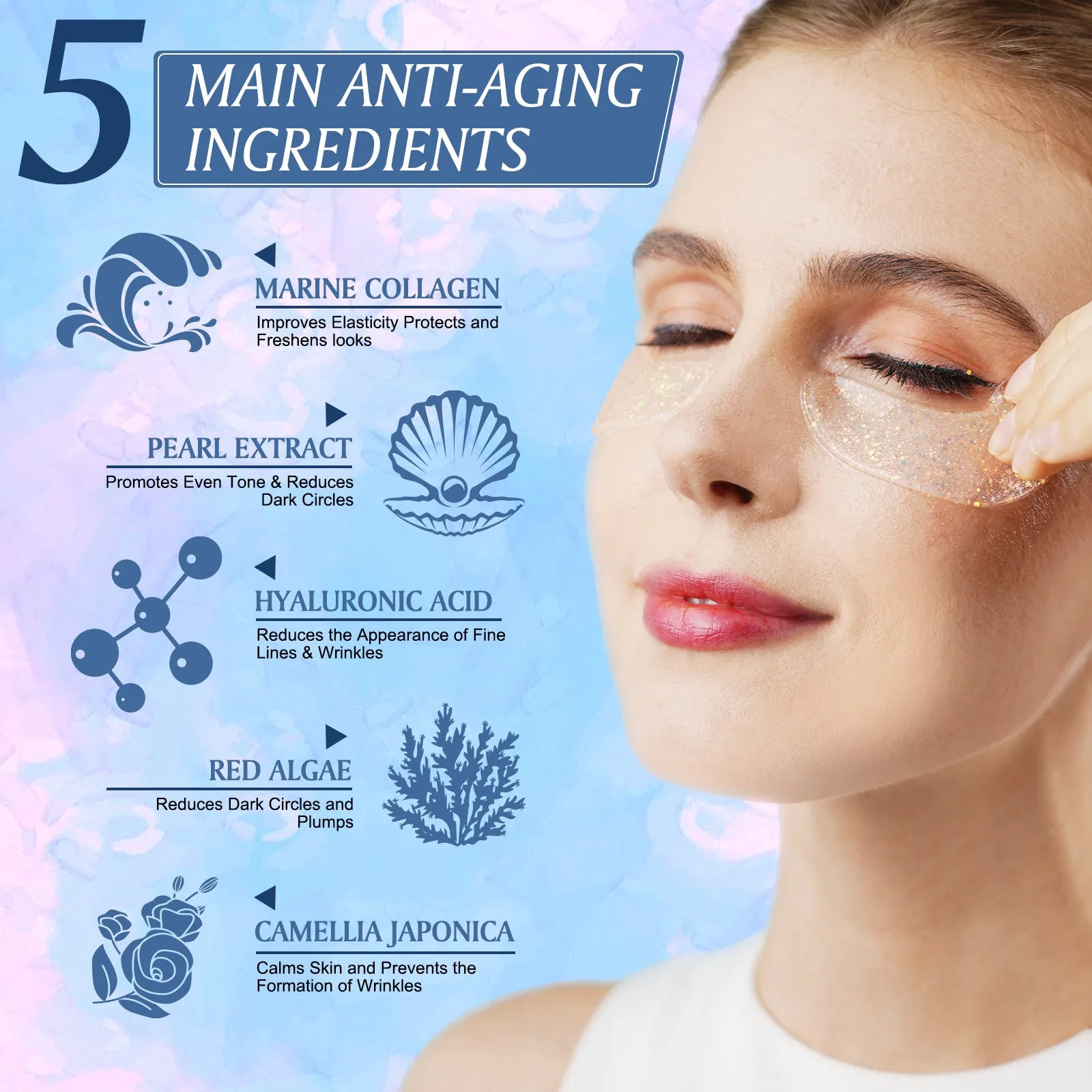 Elaimei Natural Marine Collagen Anti Aging Eye Masks