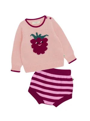 Knit Raspberry Bloomers Set