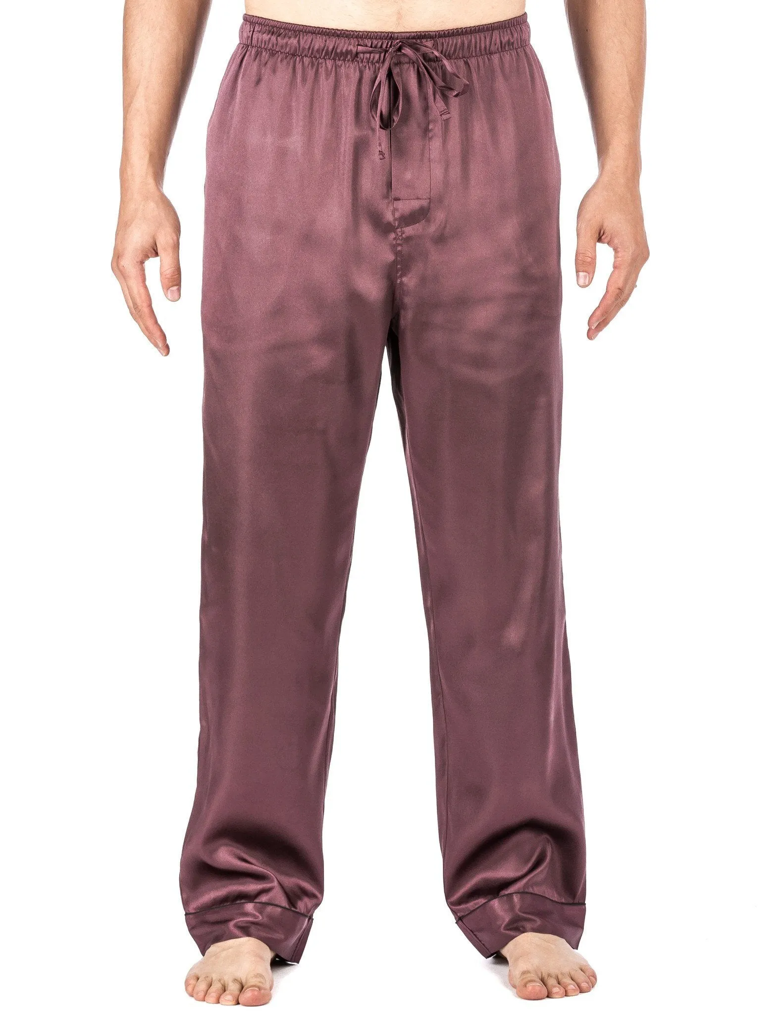 Men's Satin Sleep/Lounge Pants - Burgundy