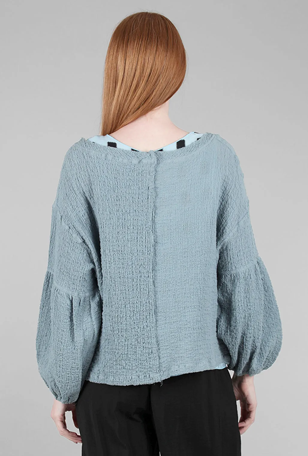 Oversized Scrunch Top, Dusty Teal