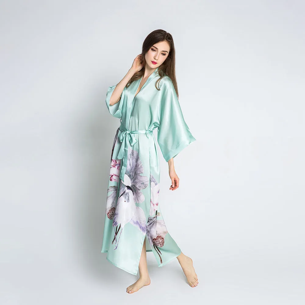 Silk Kuren Long Kimono Robe