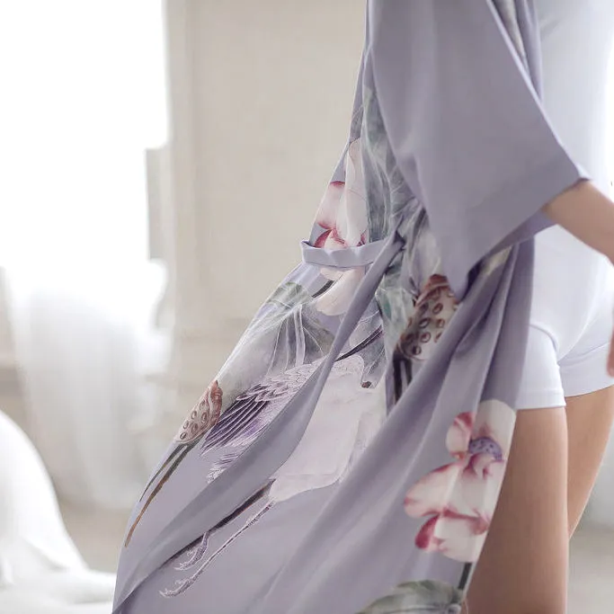 Silk Kuren Long Kimono Robe