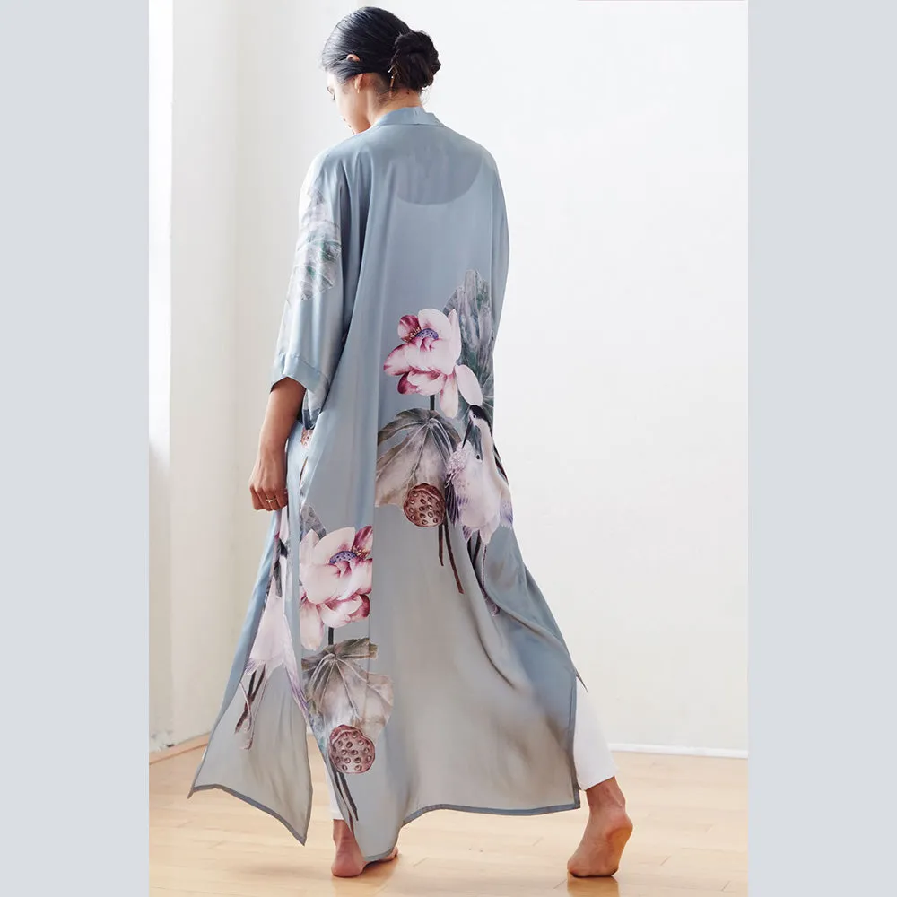 Silk Kuren Long Kimono Robe