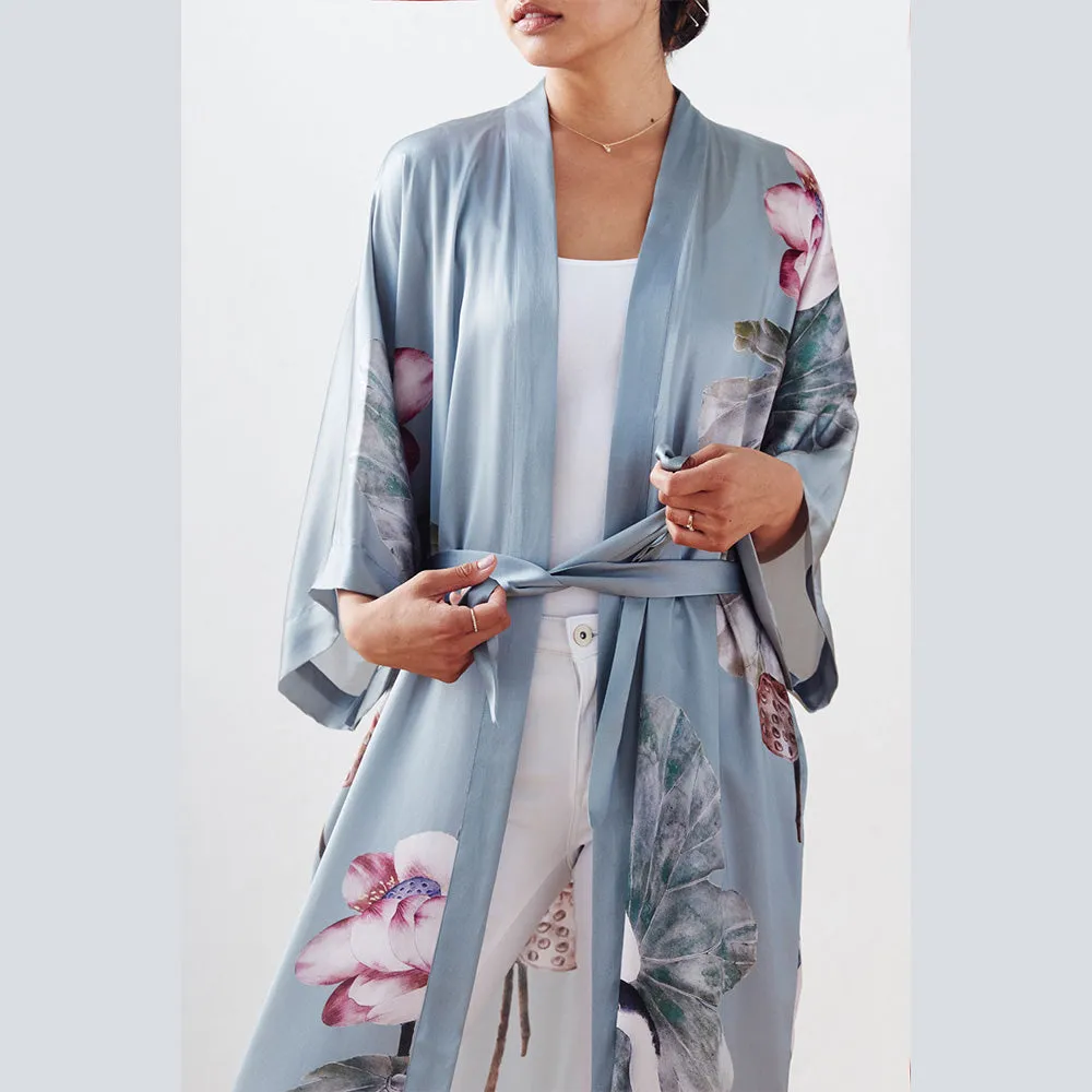 Silk Kuren Long Kimono Robe