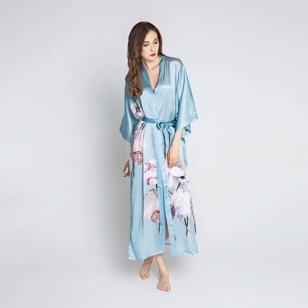 Silk Kuren Long Kimono Robe