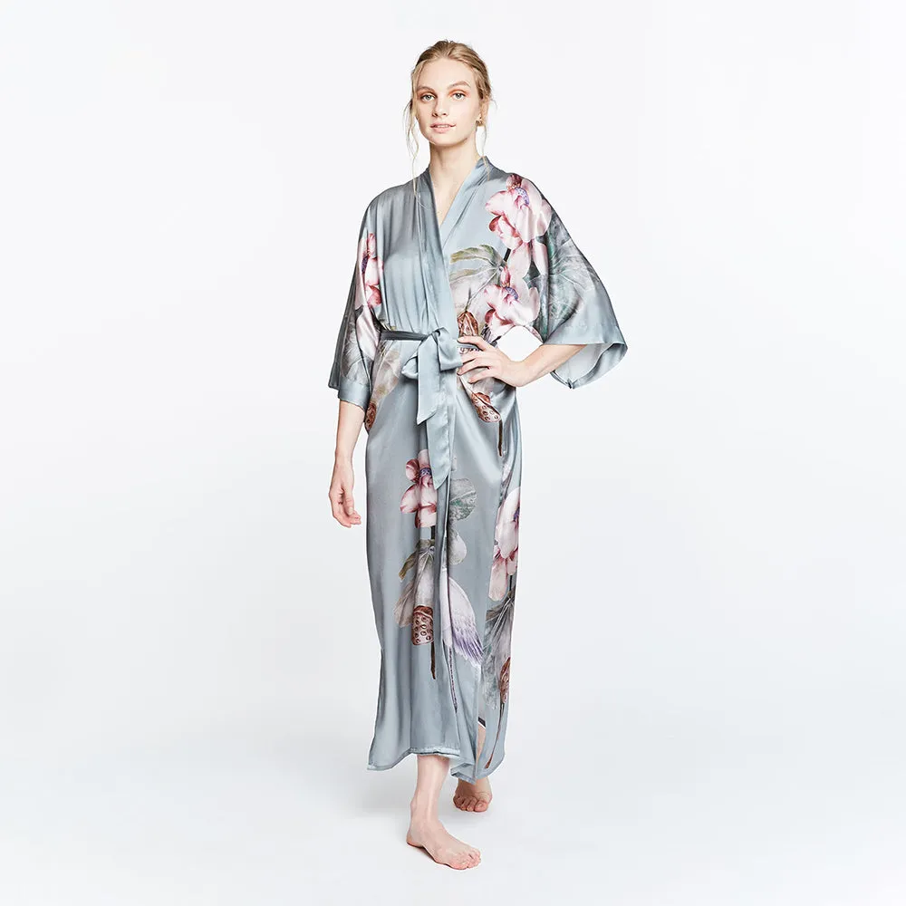 Silk Kuren Long Kimono Robe