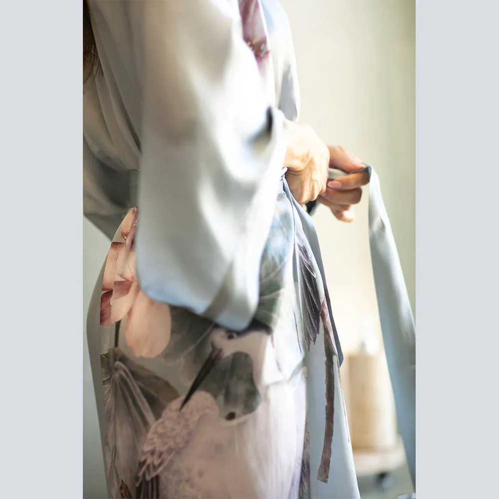 Silk Kuren Long Kimono Robe