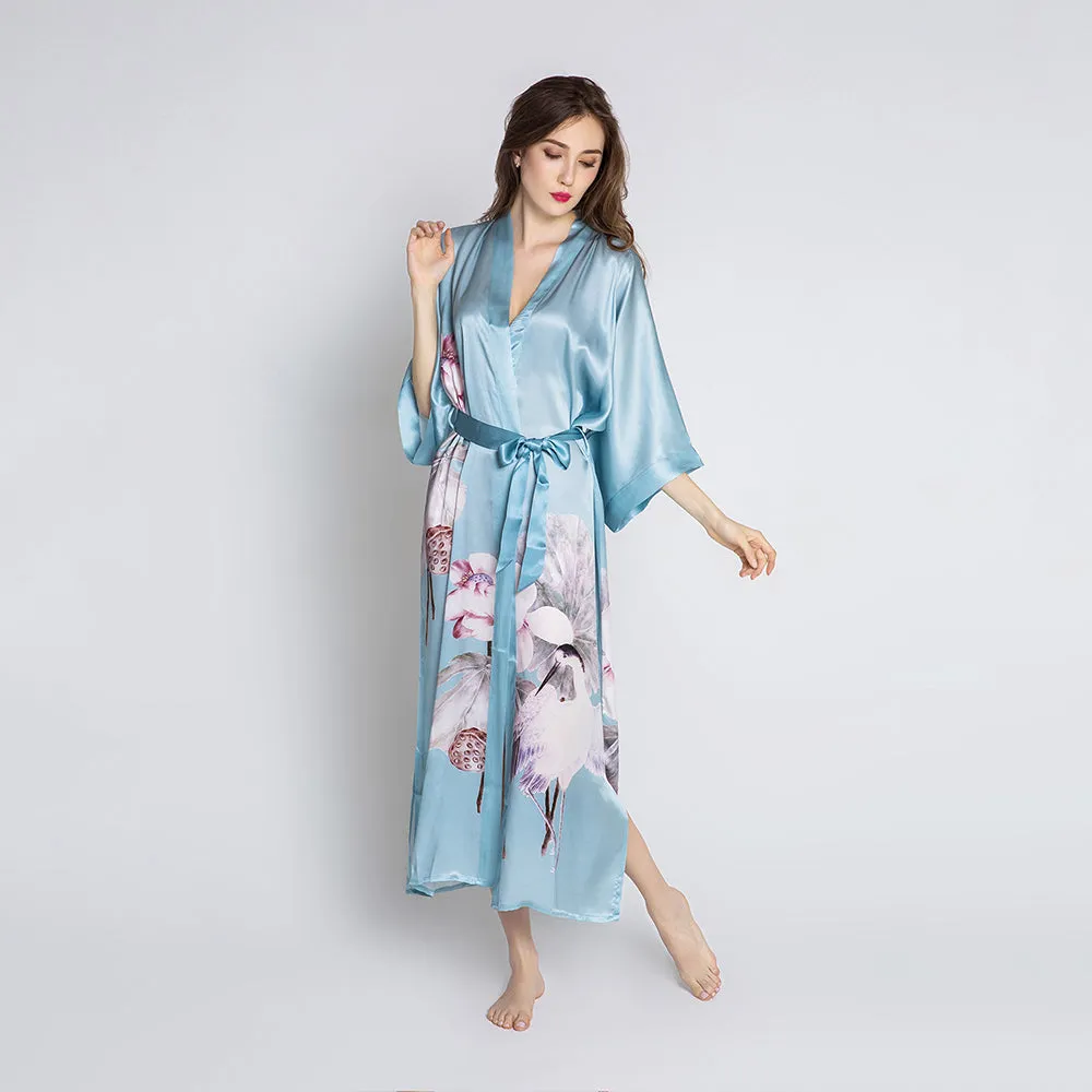 Silk Kuren Long Kimono Robe
