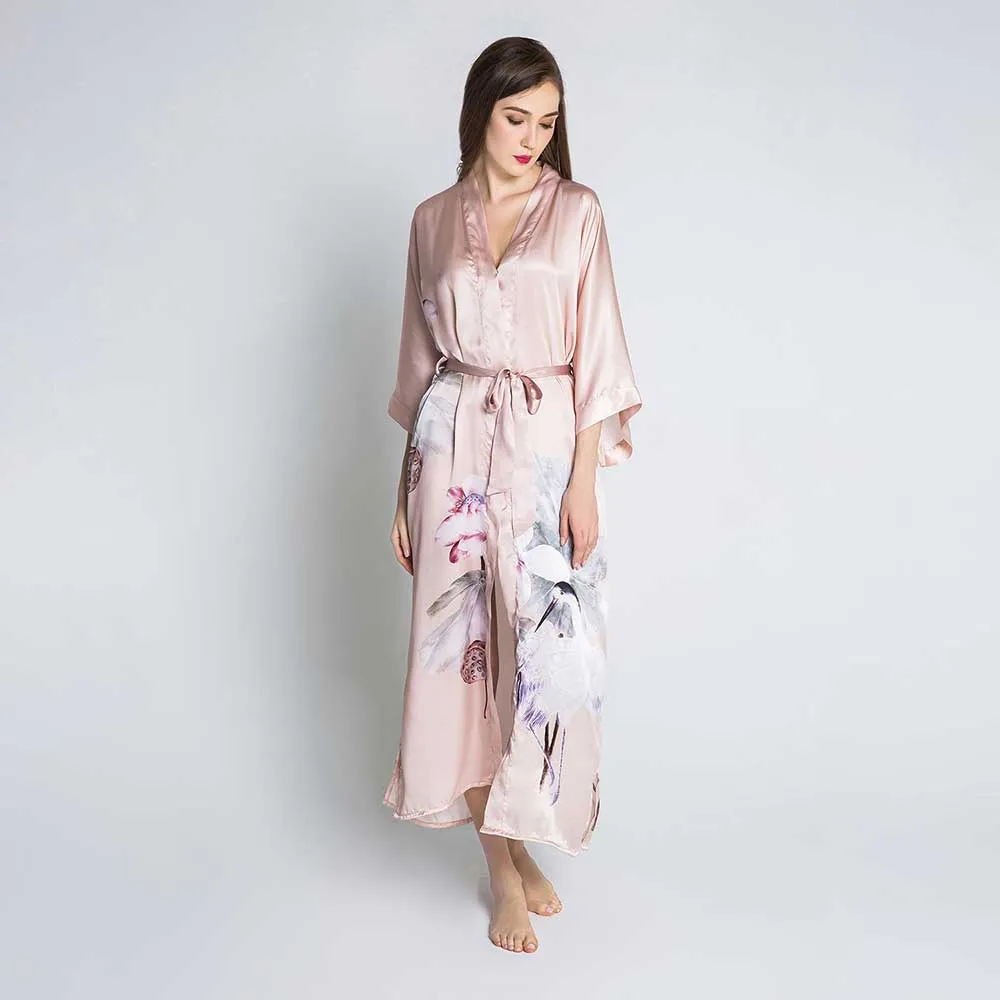 Silk Kuren Long Kimono Robe