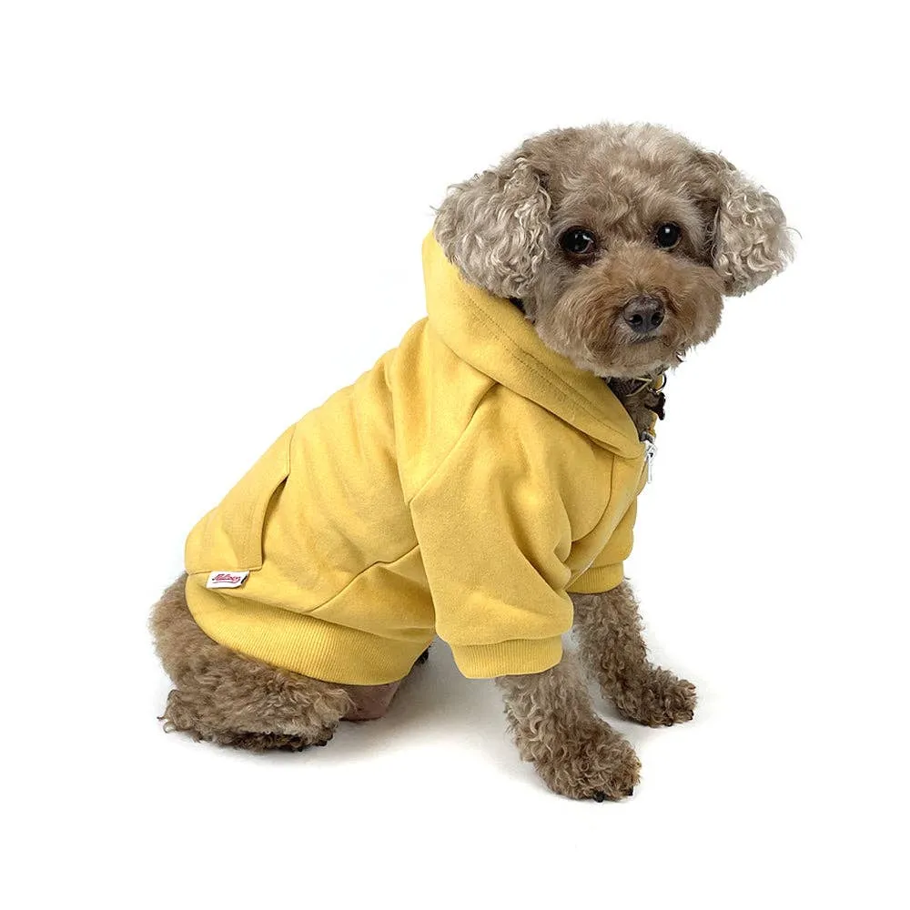 Zip Up Dog Hoodie  - Mustard Yellow: L